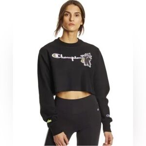 Champion x Sesame Street reverse weave cropped cut-off sweatshirt. Medium